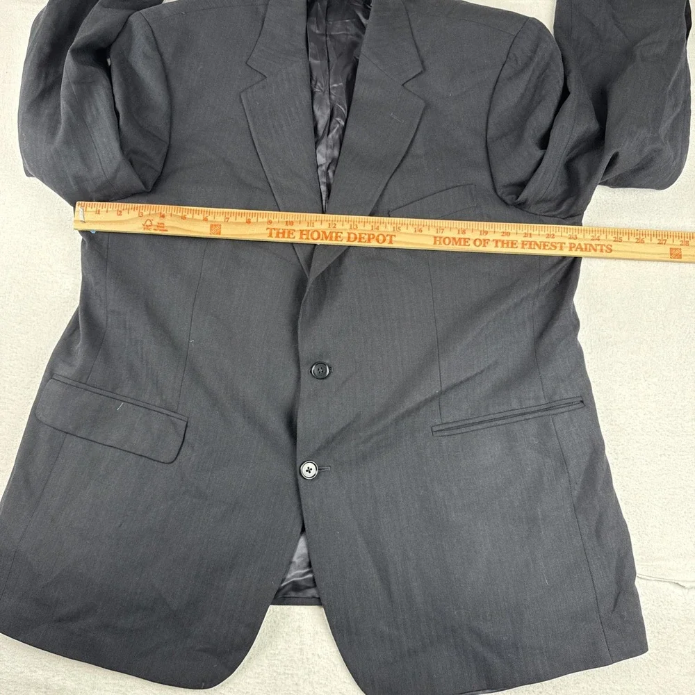 Brooks Brothers Stretch Mens Black Blazer Suit Jacket 46R Wool Blend Office